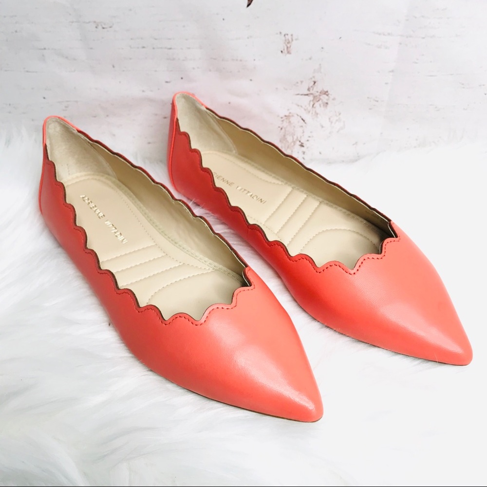 ADRIENNE VITTADINI Scalloped Leather Comfort Flat